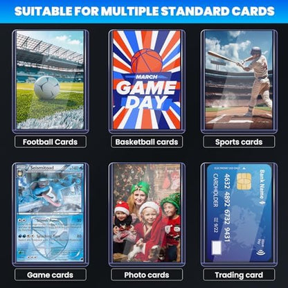 2000 Card Sleeves Top Loaders for Cards, 3" x 4" Hard Plastic Toploaders, Baseball Card Protectors, Trading Card Holder for Football Sports Cards (1000 Toploaders + 1000 Penny Sleeves)