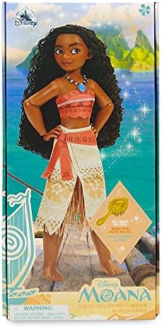 Disney Store Girl's Disney Princess Classic Doll (Moana), 11 Inches, Includes Brush with Molded Details, Fully Posable Toy in Classic Outfit