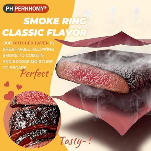 PH PERKHOMY Pink Butcher Paper Roll 24" x 3600" (300') for Smoker BBQ Grilling Smoking Meat Unbleached Uncoated Unwaxed (Pink, 24" x 300')