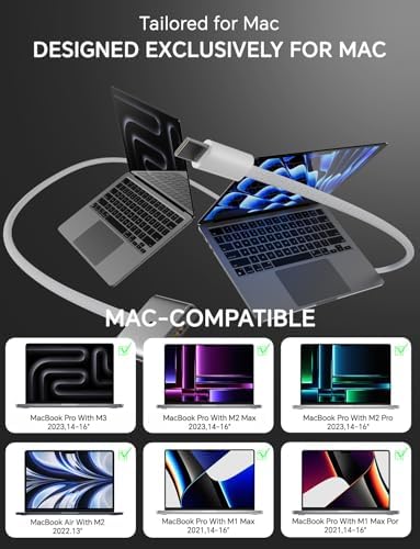 140W Charger for MacBook Pro 16 14 inch Mac Air 15 13 inch 2025 2024 2023 2022 2021 M1–M4【Original Quality】Type C Fast Charger Power Adapter & 6.6FT Type C to Magnetic 3 Cable LED Applicable 2021-2025