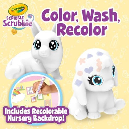 Crayola Scribble Scrubbie Baby Pets Nursery, Baby Animal Toys for Toddlers & Kids, Gift for Girls & Boys, Ages 3, 4, 5