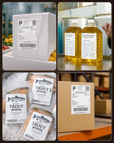 MUNBYN 4"x6" Direct Thermal Shipping Labels, Durable Waterproof, Oil-Proof, Scratch-Proof, Alcohol-Resistant, Tear-Resistant Label Paper for Thermal Printers, Packages, 380 Sheets/Fanfold