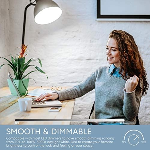 Linkind A19 LED Light Bulbs Dimmable, 60W Equivalent Light Bulbs, E26 Base, 5000K Daylight, 9.5W 840 Lumens 120V, UL Listed FCC Certified, LED Lights for Bedroom Living Room Home Office, 6 Packs