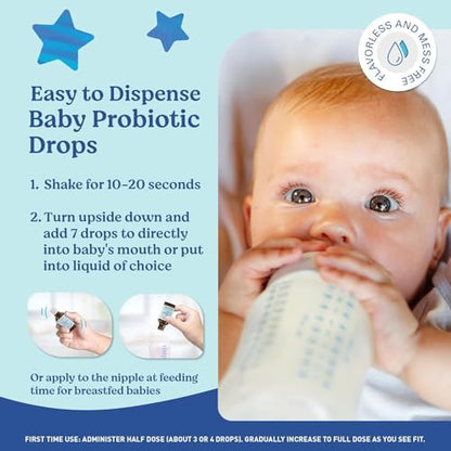 LOVEBUG Baby Probiotic Drops 0-12 Months - Organic Probiotics for Babies & Newborns, Supports Colic, Diarrhea and Infant Constipation Relief, Sugar-Free, Tasteless Liquid, 20ml