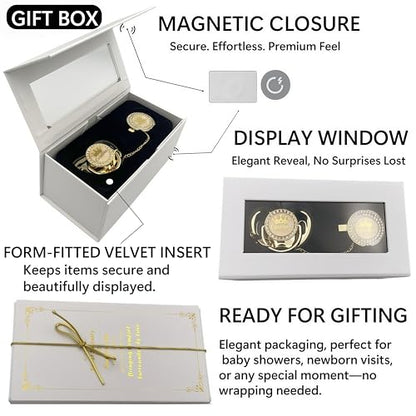 Personalized Any Name Bling Gold Silver Pacifier and Clip Set 18 Colors BPA Free Safe Unique Design Luxurious Dummy Ideal Gift for Baby Show New Born