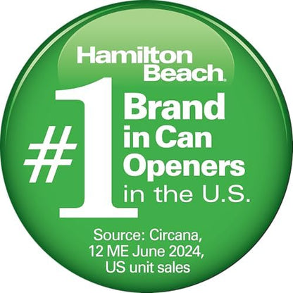 Hamilton Beach Smooth Touch Electric Automatic Can Opener with Easy Push Down Lever, Eliminates Sharp Edges, Opens All Standard-Size and Pop-Top Cans, Extra Tall, Black and Chrome (76606AG)