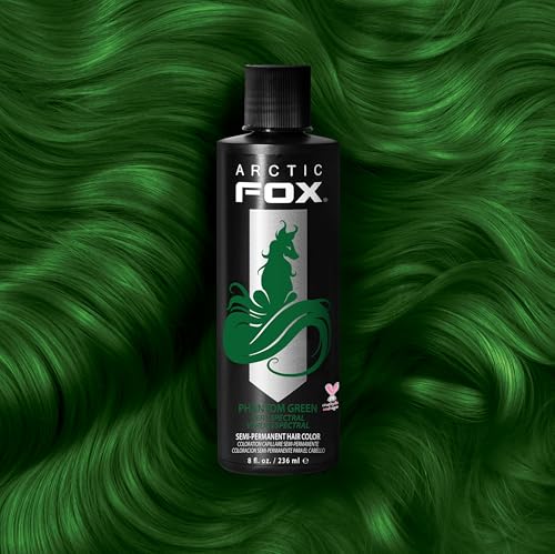 ARCTIC FOX Vegan and Cruelty-Free Semi-Permanent Hair Color Dye (8 Fl Oz, PHANTOM GREEN)