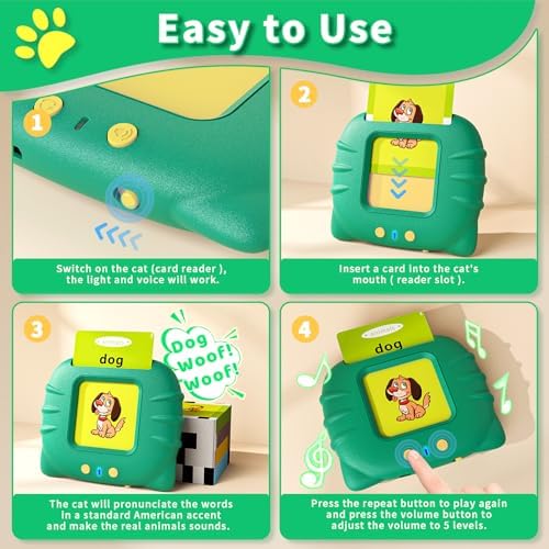 Toddler Toys Talking Flash Cards for 1 2 3 4 5 6 Year Old Boys and Girls, Autism Sensory Toys for Autistic Children, Learning Educational Montessori Speech Therapy 248 Sight Words Kids Gifts