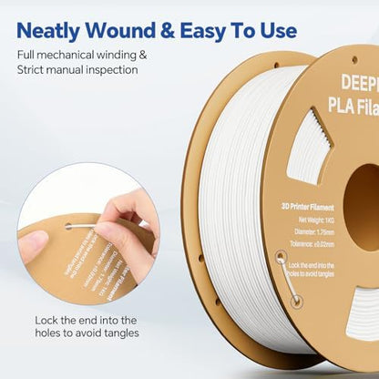 DEEPLEE PLA 1.75mm 3D Printer Filament, Dimensional Accuracy +/- 0.02mm, Neatly Wound, No Clogging, Vacuum Package, Fits for Most FDM 3D Printers, 2 Pack 1kg Black & Gray