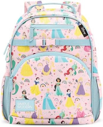 Simple Modern Medium Disney Toddler Backpack for School Girls and Boys | Kindergarten Elementary Kids Backpack | Fletcher Collection | Kids - 15" tall | Princess Rainbows