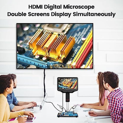 Andonstar AD407 Pro 3D HDMI Soldering Digital Microscope with Pro Metal Stand 4MP UHD and 7 inch Adjustable LCD Screen USB Video Microscopes for Phone Repairing SMT SMD DIY