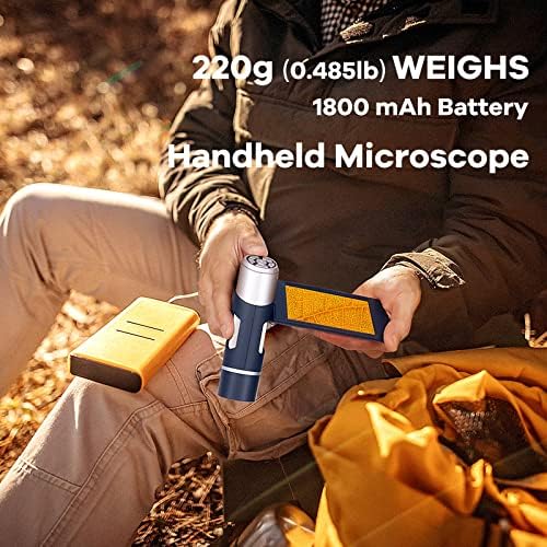 Andonstar AD203S HDMI Digital Microscope for Error Coins with Metal Stand, Handheld Portable USB Microscope Kit for Kids&Adults, 4" LCD Screen, Photo/Video Capture, Windows/Mac PC Compatible(Navy)