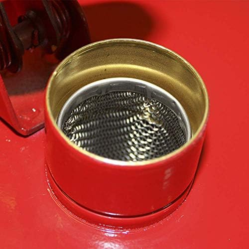 Eagle 2 Gallon Type I Red Safety Gas Can for Gasoline with Flame Arrester, Self-Closing Lid, and F-15 Funnel, Made in the USA, Galvanized Steel Flammable Storage Can, UI20FS