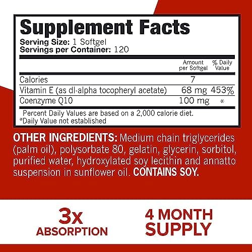 Qunol CoQ10 100mg Softgels, 3X Better Absorption 4 Month Supply + 120 Count Magnesium Glycinate Capsules 420mg, High Absorption Magnesium Supplement, 180 Count