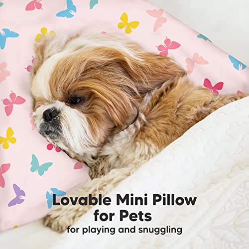 Mini Toddler Pillow with Pillowcase - 9x13 My Little Dreamy Travel Kids Pillow for Sleeping, Toddler Bed, Small, Tiny, Organic Cotton Pillowcase, Soft & Breathable, Kids 2-4 Years Old (Flutter)