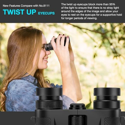 Hontry Binoculars for Adults and Kids, 10x25 Compact Binoculars for Bird Watching, Theater and Concerts, Cruise Ship and Sport Games