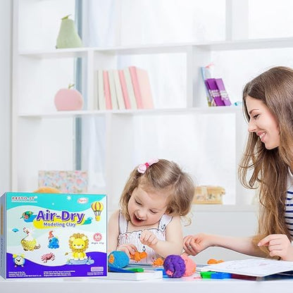 Air Dry Clay 66 Colors, Modeling Clay for Kids, DIY Model Magic Clay, Molding Clay Kit with Sculpting Tools, Non-Sticky Soft and Super Light, Arts and Crafts Gift for Boys Girls Kids.