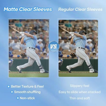 1000 Counts Card Sleeves, Matte Clear Card Sleeves Deck Card Protectors, Trading Card Sleeve Fit for MTG, Baseball, Sports, Game Cards (Matte Clear)