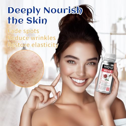 HIQILI Rose Essential Oil for Diffuser, Soap, Perfume & Candle Making - 16 Fl Oz