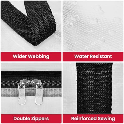 Clear Heavy Duty Extra Large Moving Bags, Reinforced Handle and Double Zipper Storage Bags, Packing Bags Alternative (8 Packs)