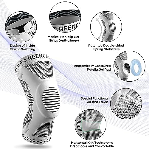 NEENCA Professional Knee Brace for Pain Relief, Medical Knee Support with Patella Pad & Side Stabilizers, Compression Knee Sleeve for Meniscus Tear, ACL, Joint Pain, Runner, Workout - FSA/HSA Eligible