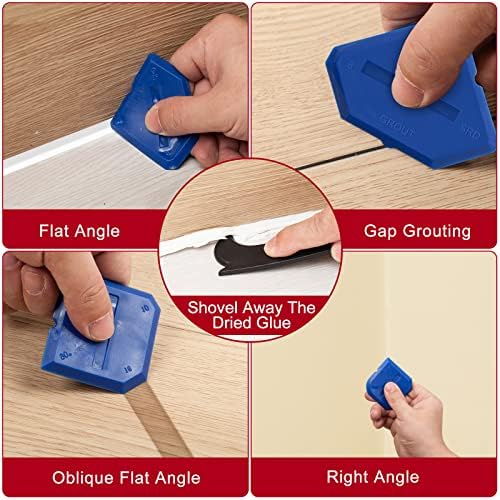 Caulk Gun Kit, Smooth Silicone Caulking Gun and Caulk Remover Tool, Sealant Finishing Tool Grout Scraper for Kitchen Bathroom Window Sink Joint, All in One with Gift Box