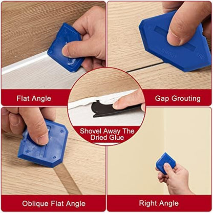 Caulk Gun Kit, Smooth Silicone Caulking Gun and Caulk Remover Tool, Sealant Finishing Tool Grout Scraper for Kitchen Bathroom Window Sink Joint, All in One with Gift Box