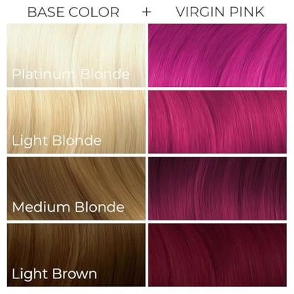 Arctic Fox Semi-Permanent Hair Dye, Vegan & Cruelty-Free, Vibrant Hot Pink Color, Ammonia-Free, Peroxide-Free, Conditioning Formula, for All Hair Types, Virgin Pink, 4 fl oz (Pack of 2)