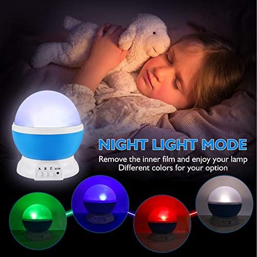 Night Light for Kids, Kids Night Light Nebula 360 Degree Rotation - 4 LED Bulbs 12 Light Color Star Projector Changing with USB Cable, Romantic Gifts for Men Women Children