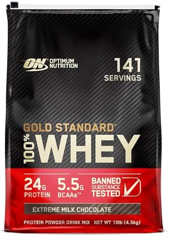Optimum Nutrition Gold Standard 100% Whey Protein Powder, Extreme Milk Chocolate, 10 Pound (Packaging May Vary)