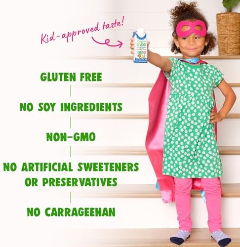 Orgain Organic Kids Protein Nutritional Shake, Vanilla - 8g of Protein, 22 Vitamins & Minerals, Fruits & Vegetables, Gluten Free, Soy Free, Non-GMO, 8.25 Oz, 12 Ct (Packaging May Vary)