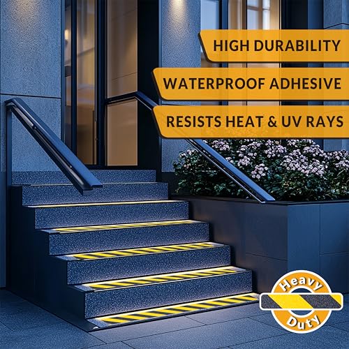 LifeGrip Anti Slip Traction Tape, 6 Inch x 30 Foot, Best Grip, Friction, Abrasive Adhesive for Stairs, Tread Step, Indoor, Outdoor, Caution Yellow/Black
