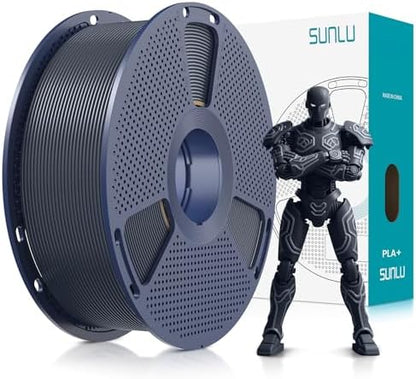 SUNLU PLA Plus Filament 1.75mm Black 1KG, Neatly Wound 3D Printer Filament 1.75mm, PLA+ 1000g, Dimensional Accuracy +/- 0.02 mm, Fit Most FDM 3D Printers, 1kg Spool (2.2lbs), Midnight Black