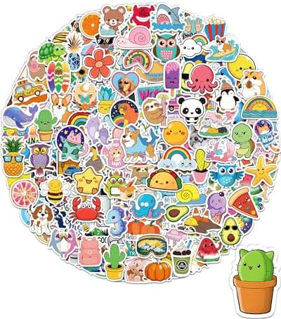 Sticker for Water Bottles, 400 Pcs/Pack Cute Vinyl Waterproof Vsco Laptop Stickers for School Students Gifts Classroom Teachers Prizes Stickers for Kids