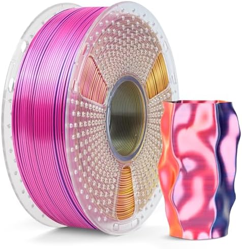 SUNLU Silk Triple Color Pla Filament, Silk PLA 3D Printer Filament 1.75mm, Shiny Silk Texture, Dimensional Accuracy +/- 0.02mm, 1KG Spool (2.2 lbs), PLA Silk Triple Color (Red Yellow Blue)