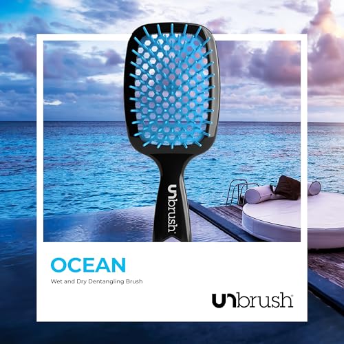 FHI Heat UNbrush Detangling Brush for Pain-Free Brushing on All Wet or Dry Hair Types — Durable DuoFlex Anti-Static Bristles, Lightweight Handle, Vented Hair Brush