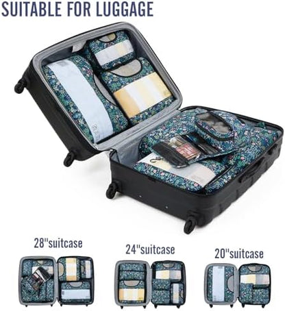 Veken 8 Set Packing Cubes for Travel Essentials, Suitcase Organizer Bags in 4 Sizes, Carry-On Luggage Accessories with Large Laundry & Hanging Toiletry Bag, Must-Have for Airplane, Road Trip & Camping