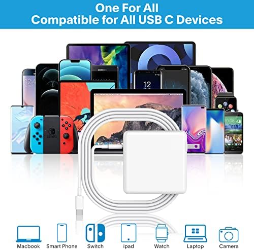 Mac Book Pro Charger-118W USB C Fast Charger Power Adapter Compatible with MacBook Pro/MacBook Air 16 15 14 13 Inch, M1 M2 M3 M4, New iPad Pro and All USB C Device, 6.6ft Charge Cable
