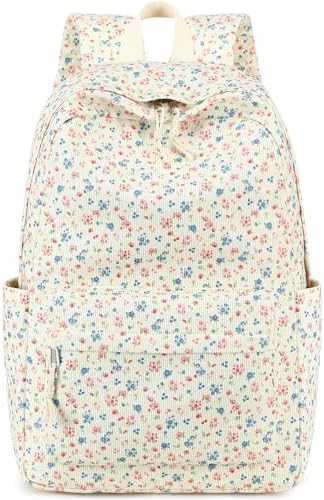 School Backpack for Teen Girls Bookbags Elementary High School Corduroy Laptop Bags Women Travel Daypacks