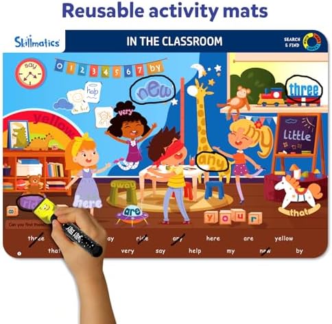 Skillmatics Search and Find Sight Words Educational Game - Reusable Preschool Learning Activities, Perfect for Toddlers & Kids Who Love Toys, Builds Vocabulary, Gifts for Ages 4, 5, 6, 7