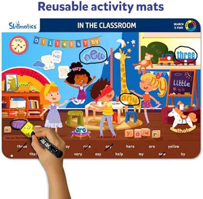 Skillmatics Search and Find Sight Words Educational Game - Reusable Preschool Learning Activities, Perfect for Toddlers & Kids Who Love Toys, Builds Vocabulary, Gifts for Ages 4, 5, 6, 7