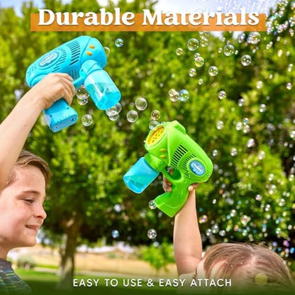 JOYIN 2 Kids Bubble Gun with 2 Bottles Refill Solution, Bubble Machine Gun for Toddlers 1-3 Kids 4-8, Party Favors, Summer Toy, Outdoors, Easter, Birthday Gift
