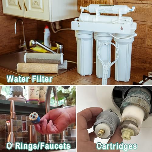 KEZE Pool Lube for O Ring Food Grade Waterproof Silicone Faucet Grease for Pool Filter Plumbing Plastic Parts Gasket Valve Rubber Seals Paste with Brush Top Can 8 OZ