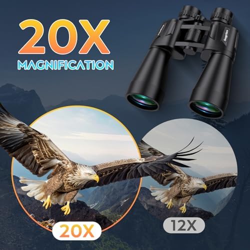 20x60 Binoculars for Adults High Powered, Waterproof & Fog Proof Compact Binoculars for Bird Watching with Low Light Vision, Hunting,Travel,Includes Carrying Bag