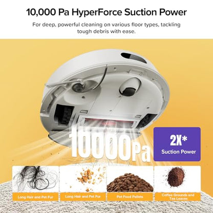 roborock Q7 M5+ Robot Vacuum and Mop, Upgraded from Q5 Max+, 7 Weeks Self-Emptying, 10000Pa Suction, Dual Anti-Tangle System, for Pet Hair & Carpet, PreciSense LiDAR Navigation, App Control, White