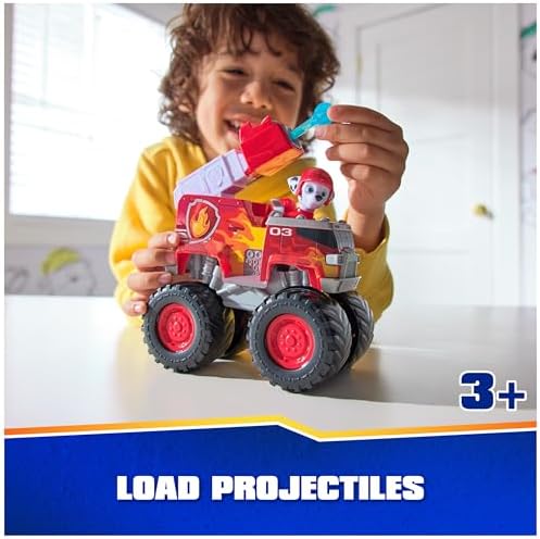 Paw Patrol: Rescue Wheels Marshall’s Firetruck, Toy Truck with Projectile Launcher and Collectible Action Figure, Kids Toys for Boys & Girls Ages 3+
