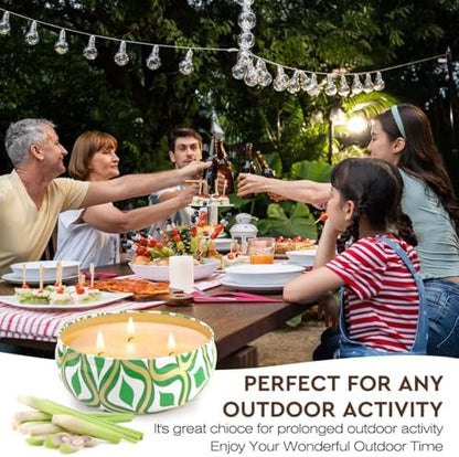 Citronella Candles Outdoor, Large 36oZ Citronella Candles, 240 Hours Burning, 3-Wick Natural Soy Wax Summer Outdoor Candles for Outside Indoor Patio Home Garden Yard Balcony Camping Porch BBQ