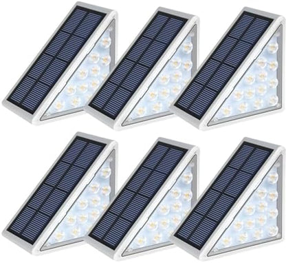 LED Solar Step Lights Waterproof Outdoor Stair Lights, Solar Deck Lights Outdoor Decor IP67 Solar Decoration Lights for Yard, Patio, Garden, Walkways, Front Door, Pathway, Driveway, Porch 6 Pack