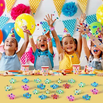 SCIONE 48 Pack LED Light Up Fidget Spinner Bracelets, Glow in The Dark Party Favors for Kids 4-8 8-12, Treasure Box Toys, Birthday Gifts, Carnival Prizes, Goodie Bags Stuffers for Kids