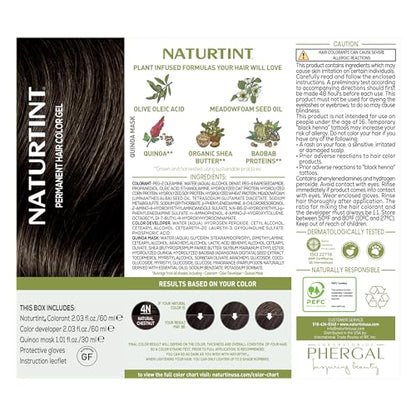 Naturtint 4N Natural Chestnut Permanent Hair Color (Pack of 6), Ammonia Free, Vegan, Cruelty Free, up to 100% Gray Coverage, Long Lasting Results (Packaging may vary)